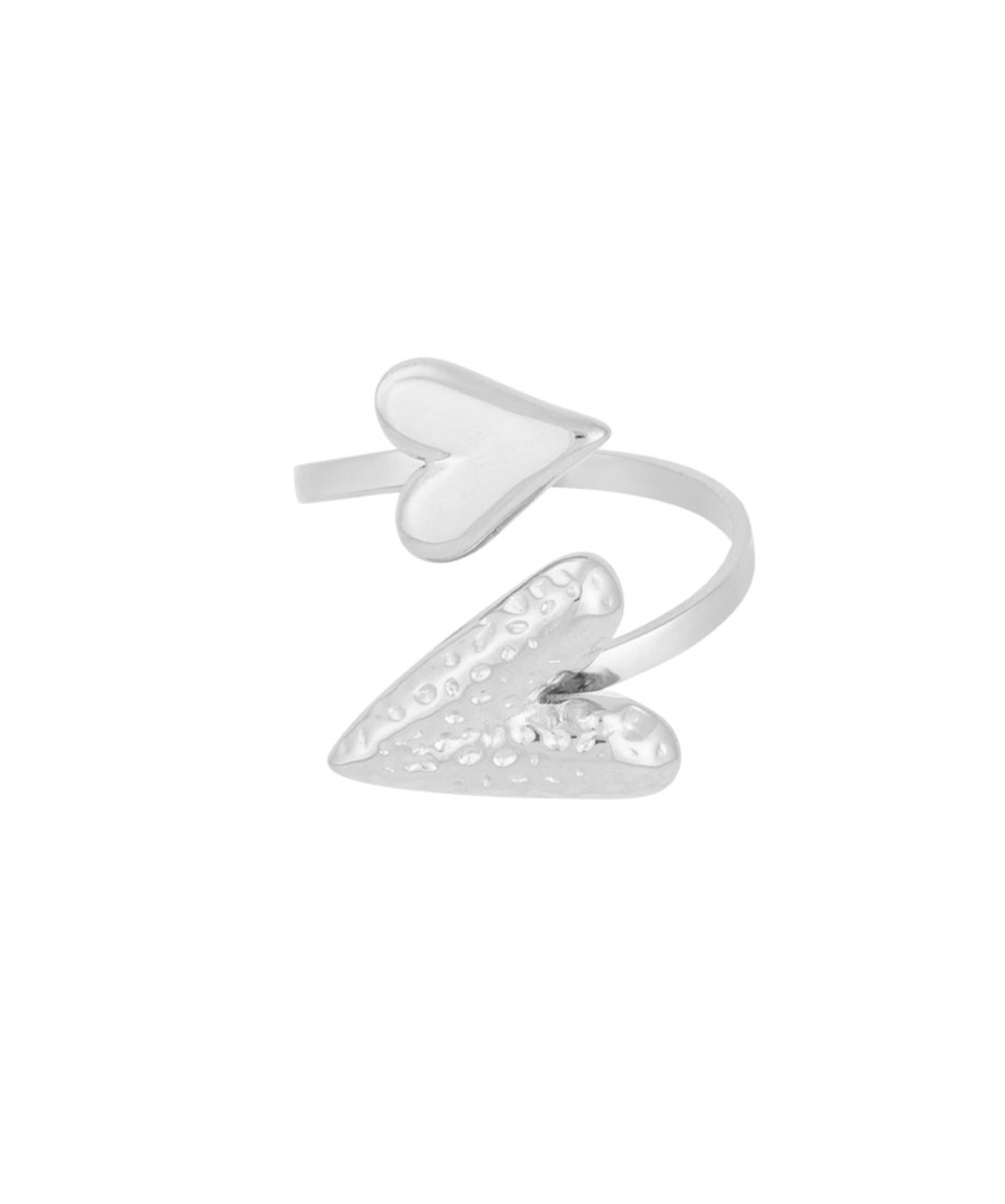 Ring dubbel hart silver