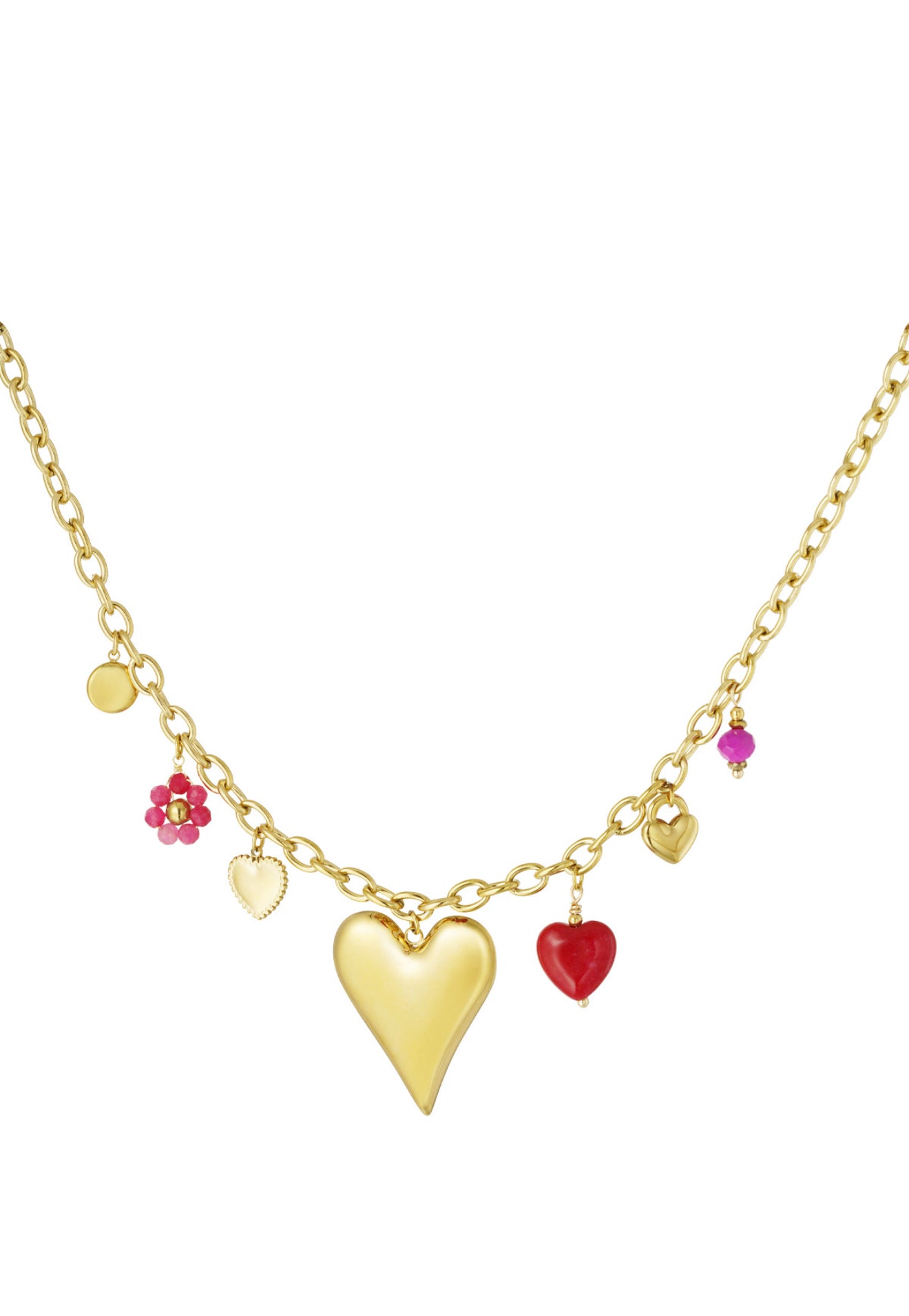 Ketting heart bedel gold