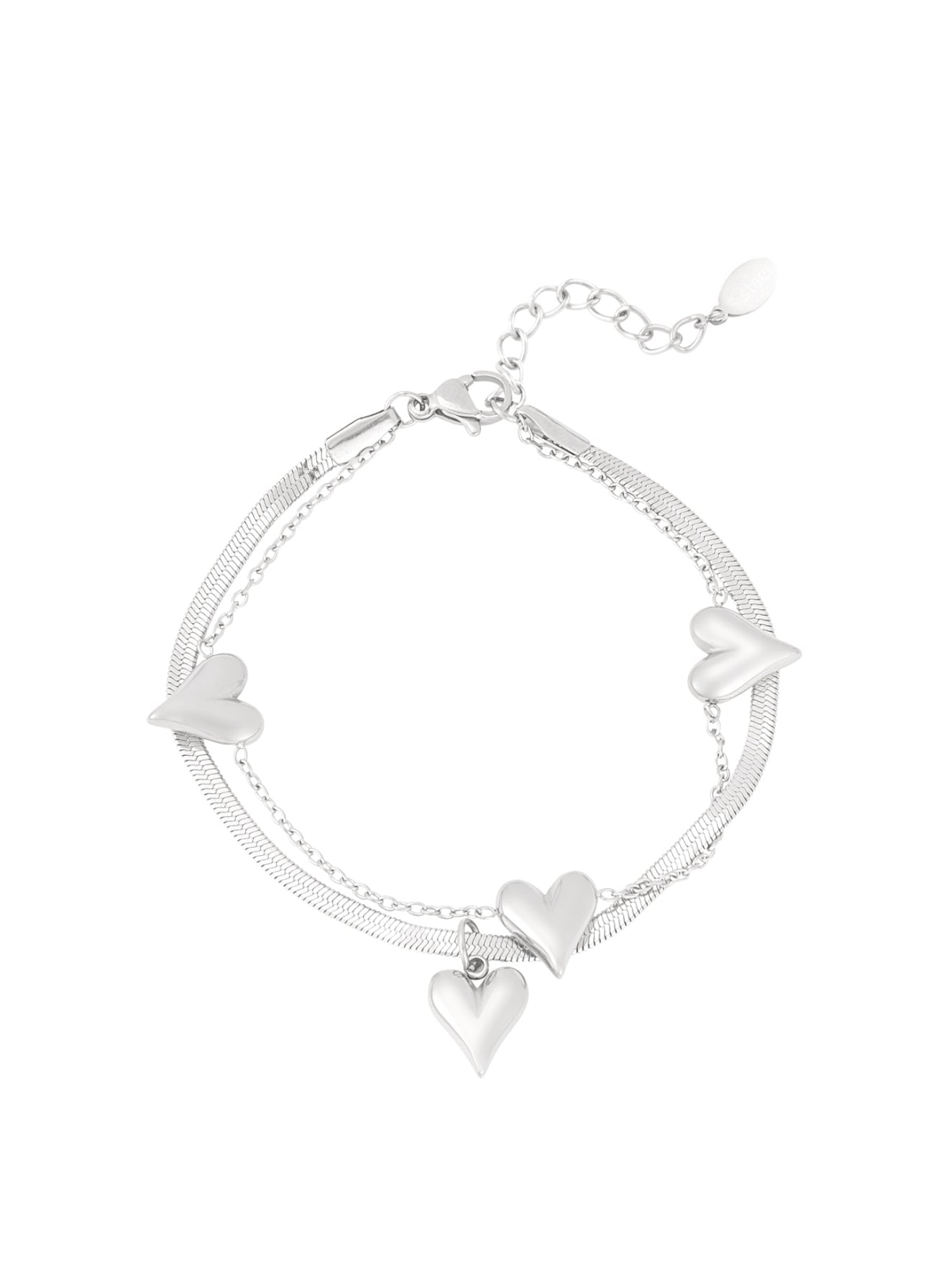 Armband heart to heart silver