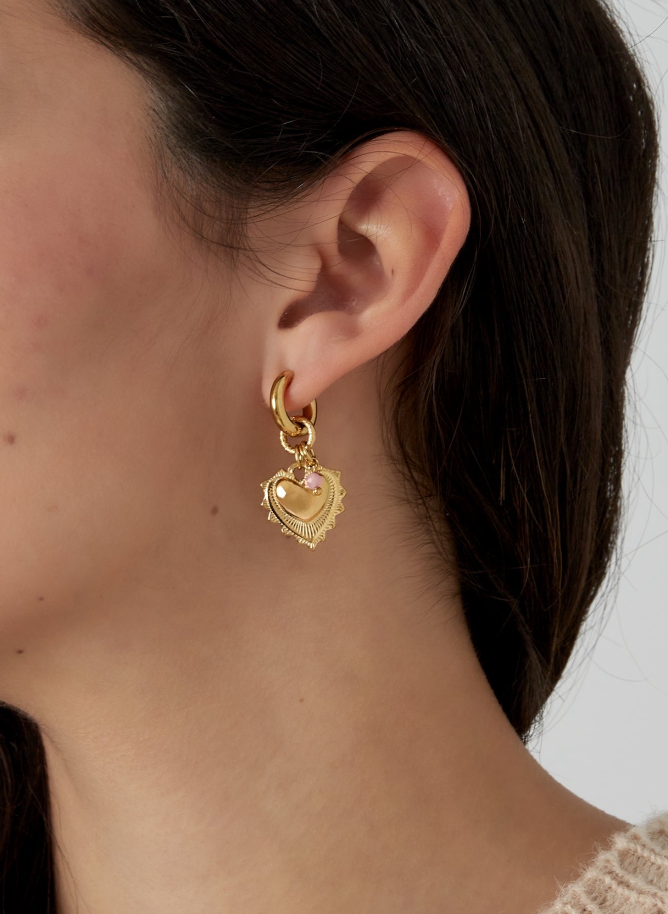 Oorbellen bold heart gold