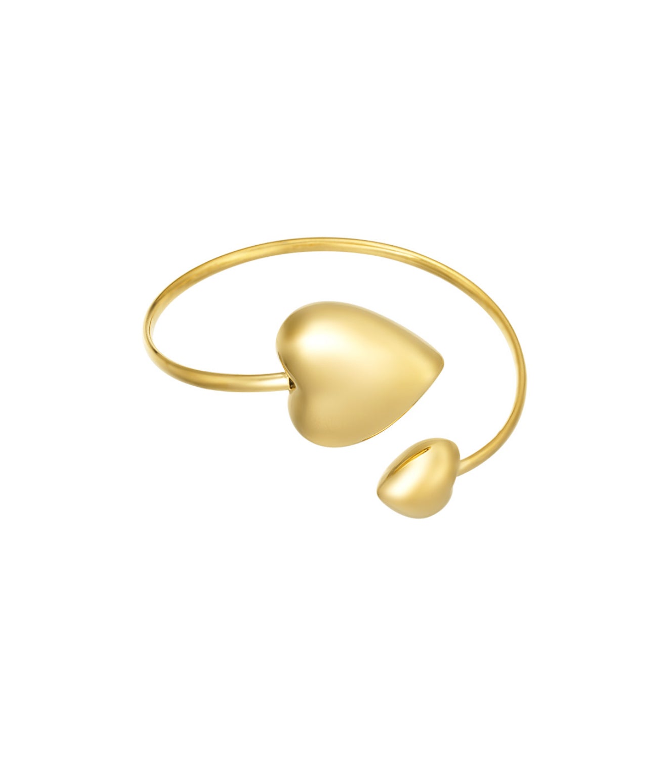 Bangle dual heart gold