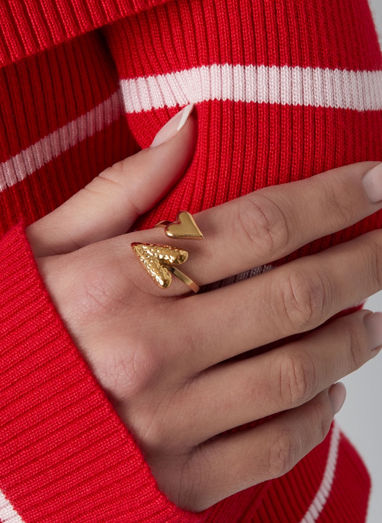 Ring dubbel hart gold