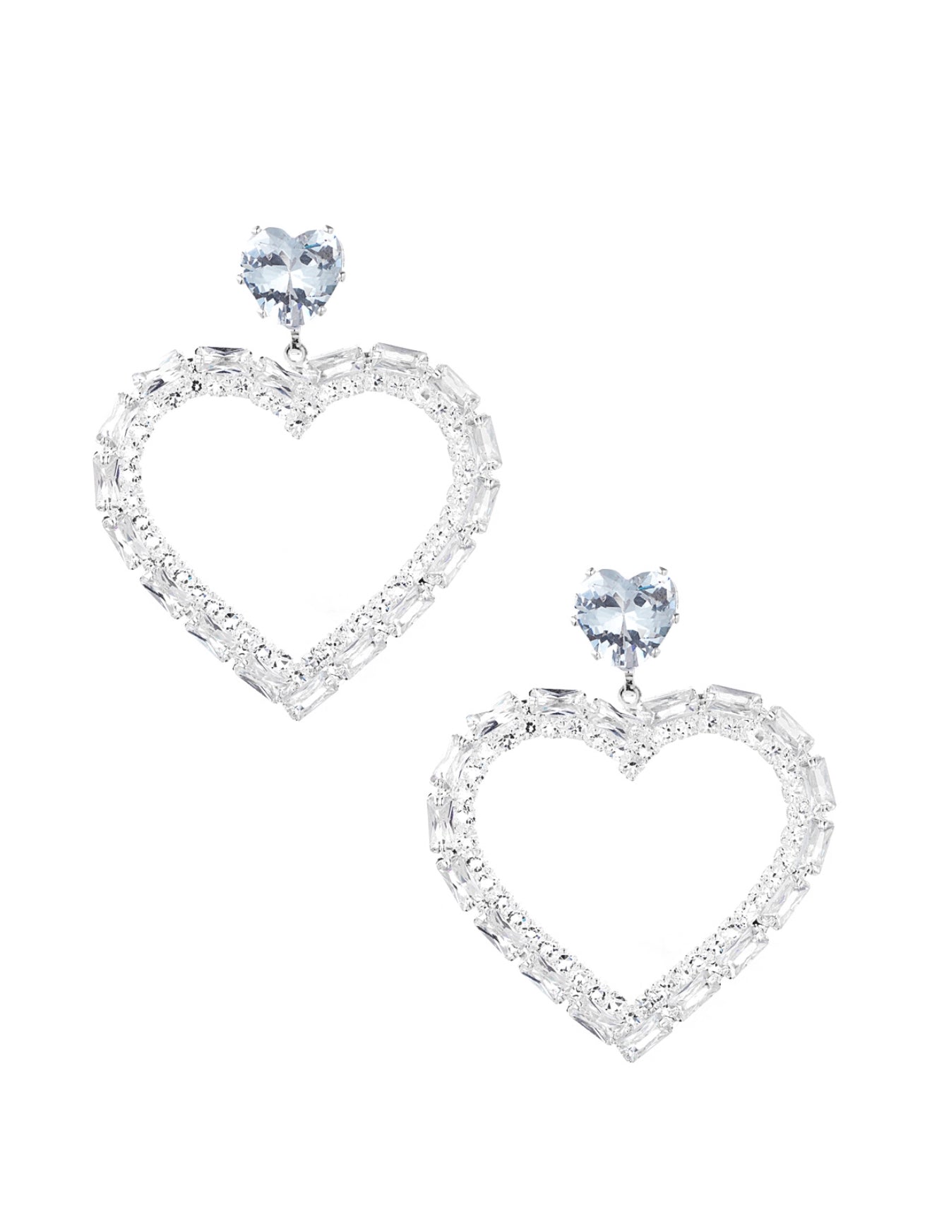 Oorbellen hearts silver