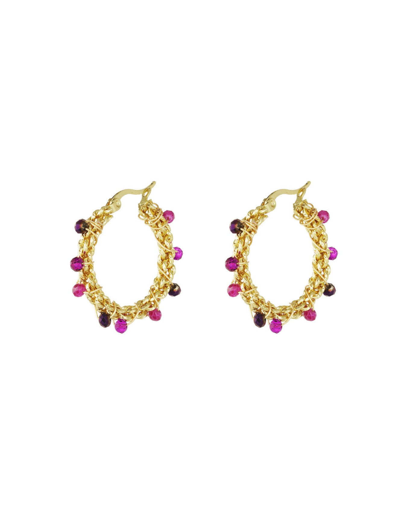 Oorbellen bright bead paars