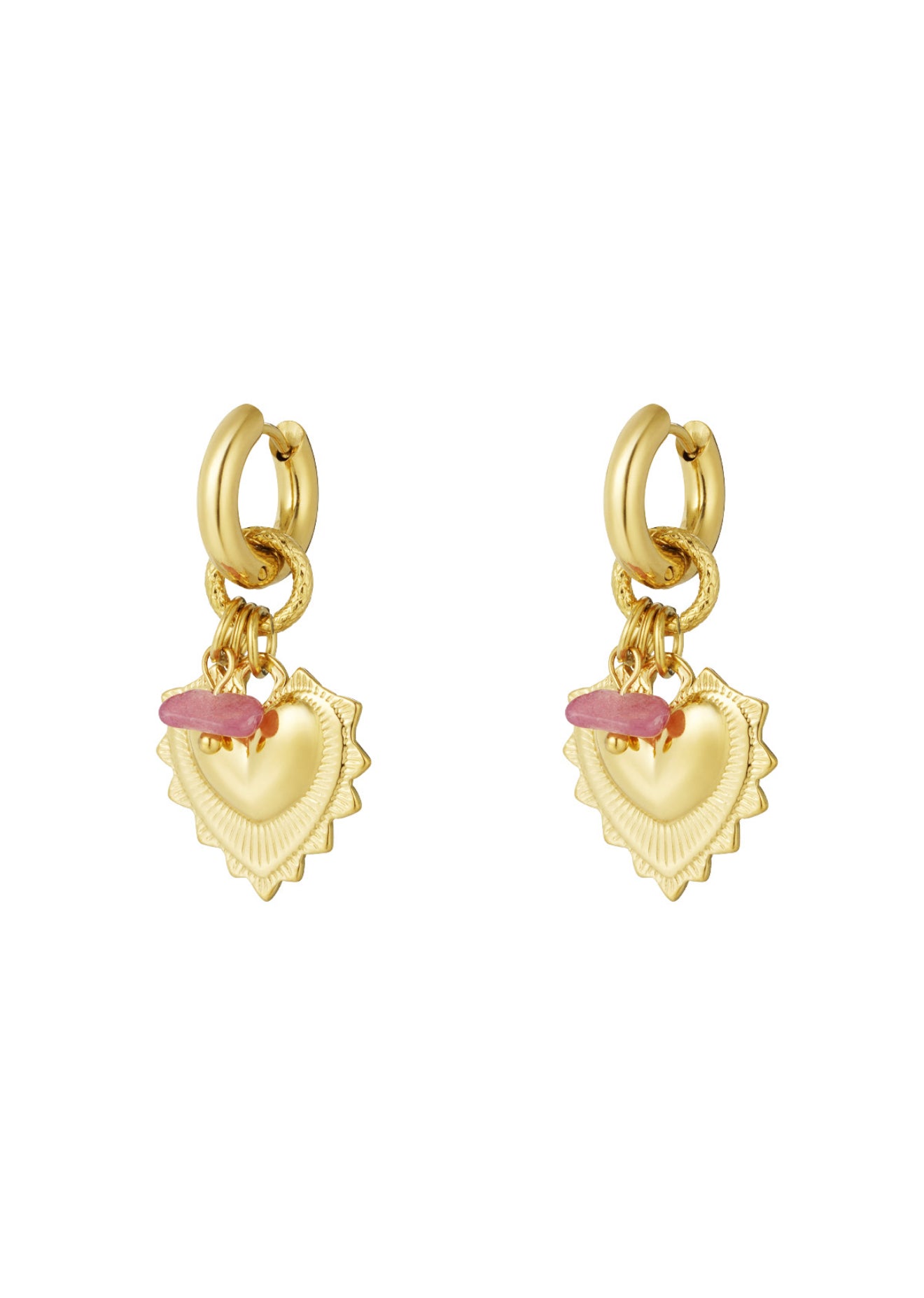 Oorbellen bold heart gold