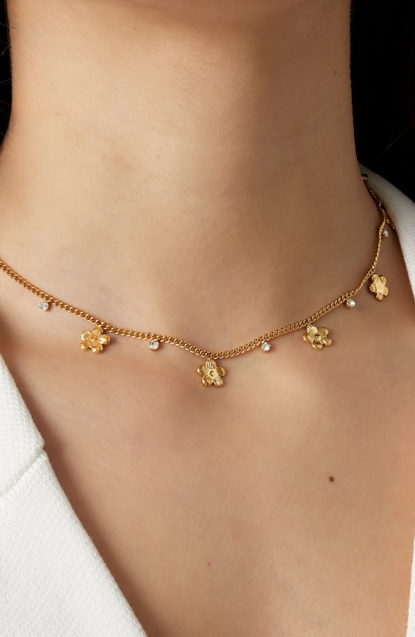 Ketting flower gold