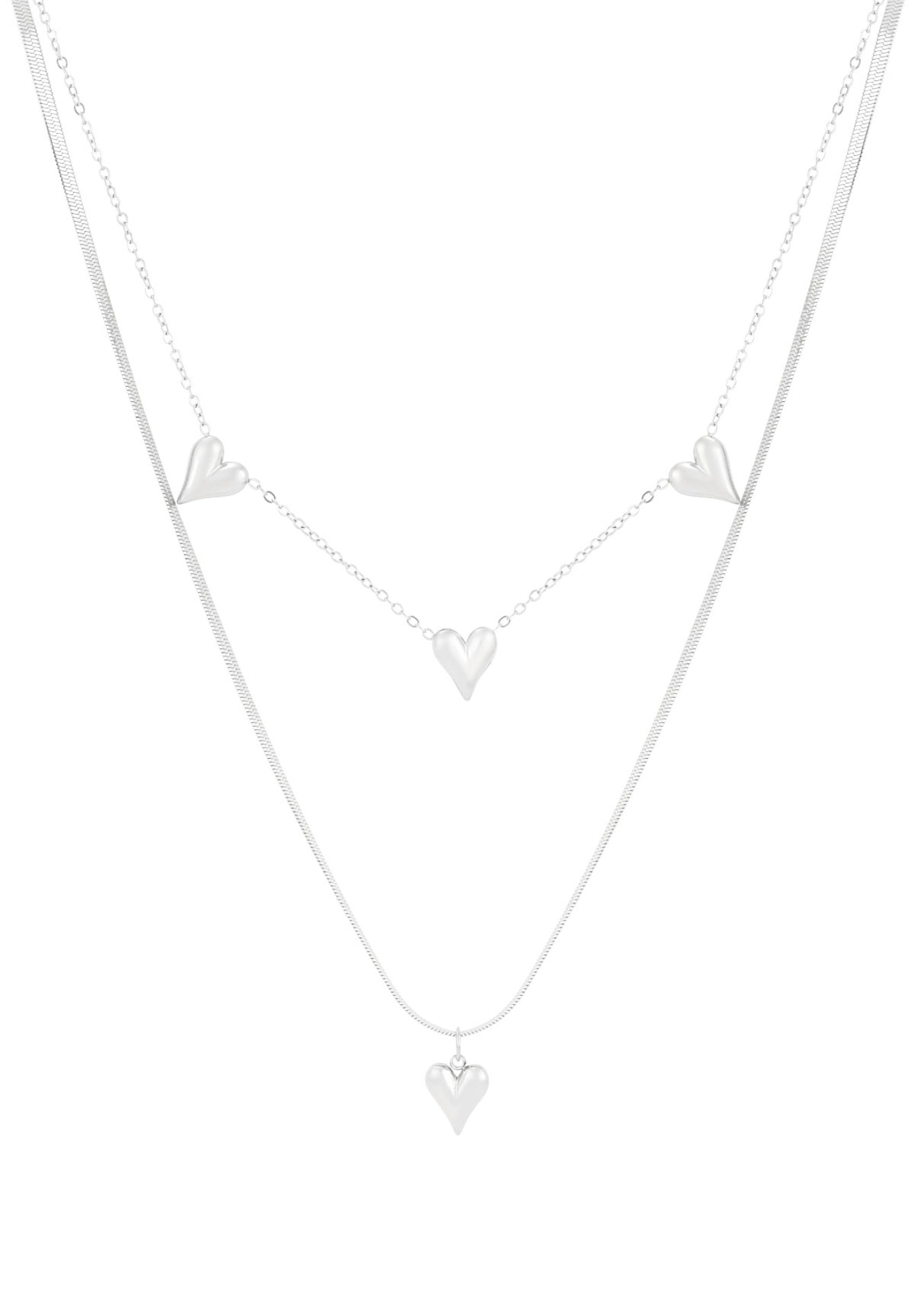 Ketting heart to heart silver