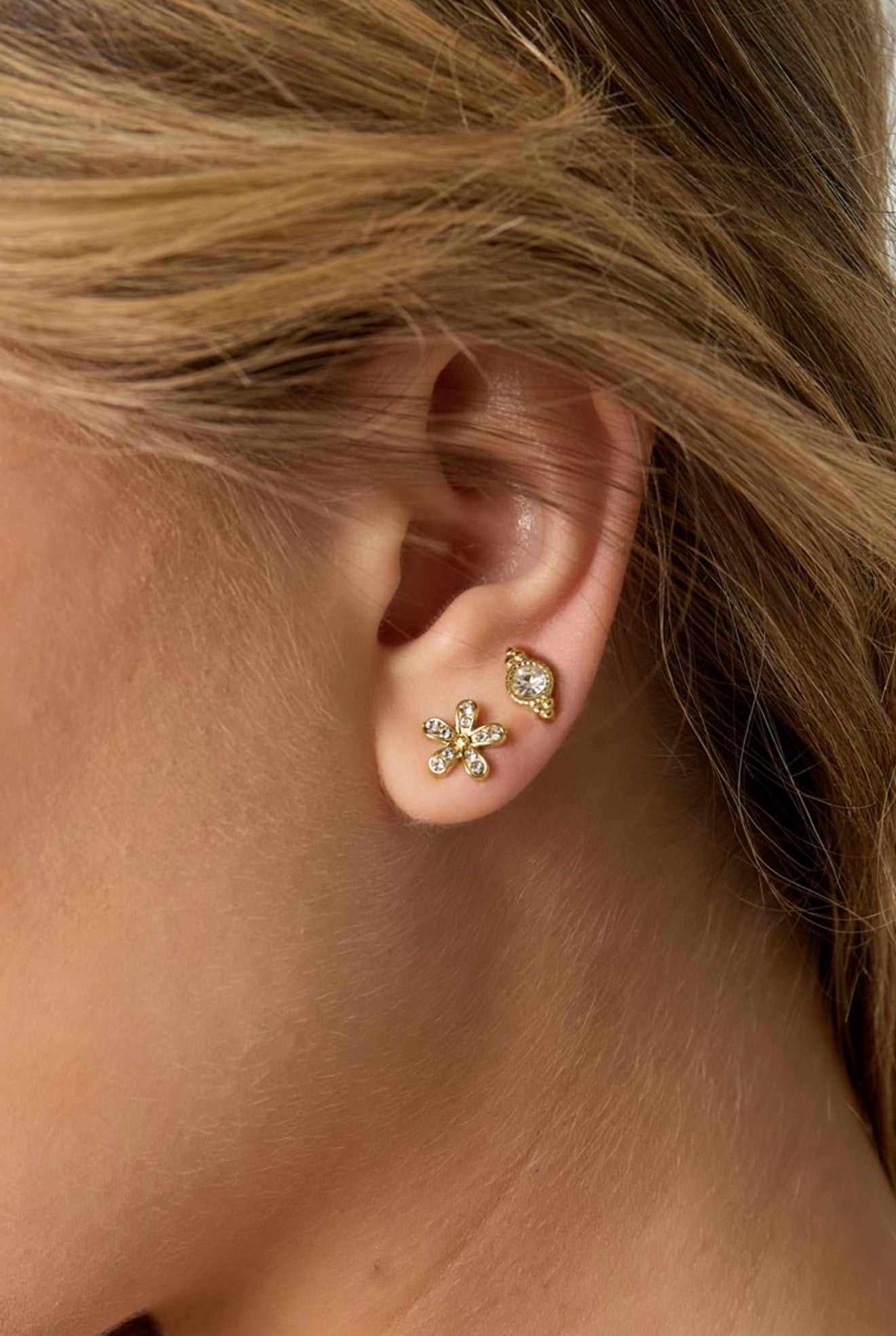 Oorbel flower silver