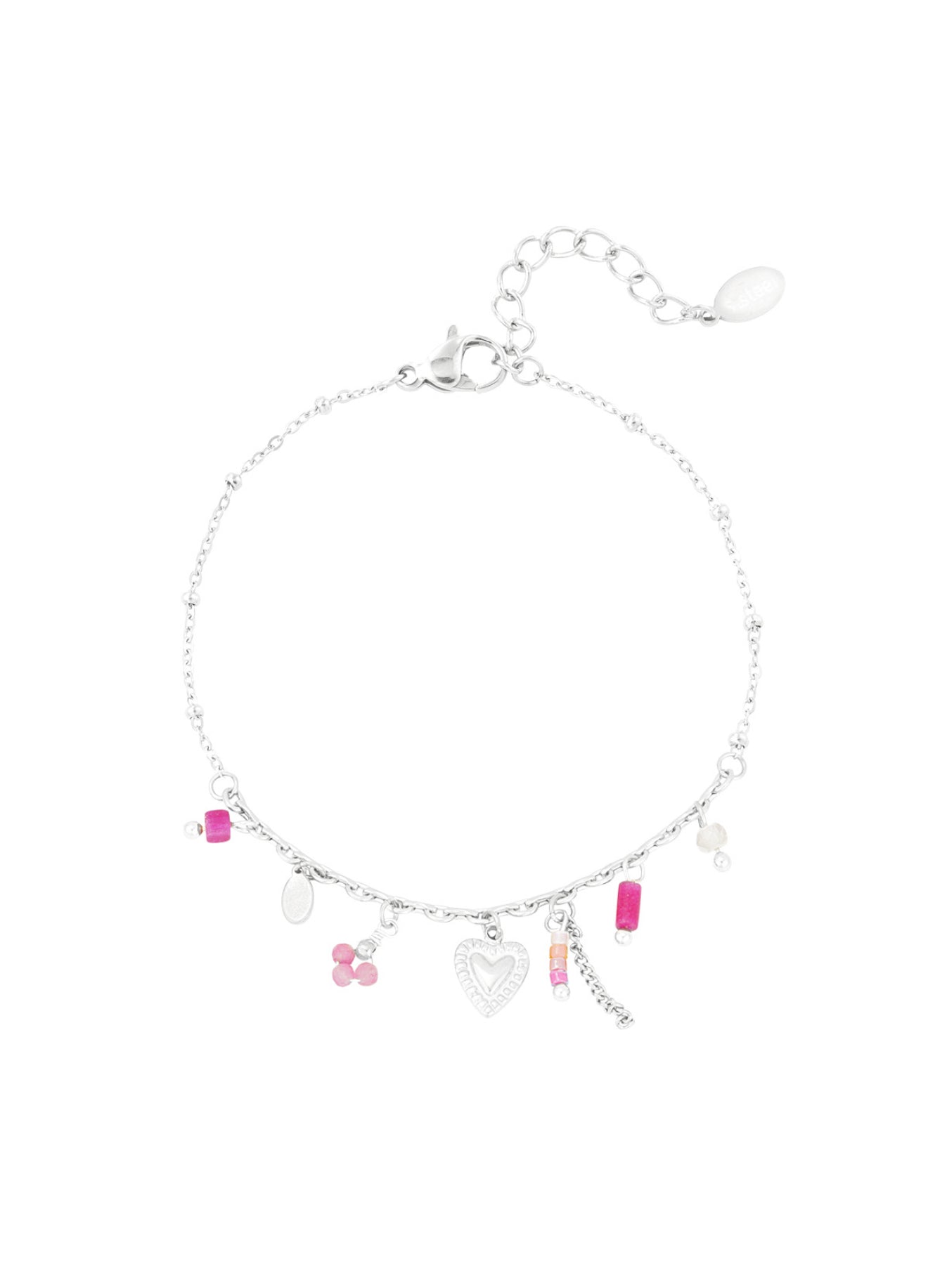 Armband pink fiesta silver