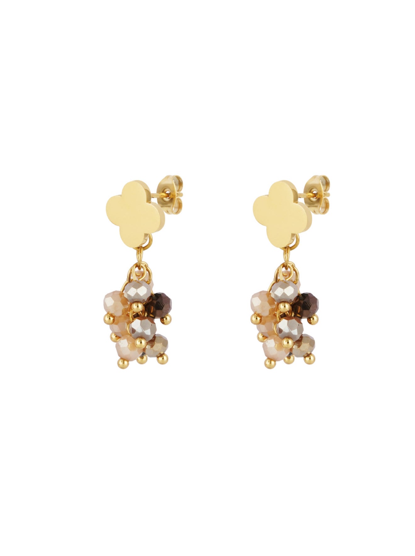 Oorbellen festive beige