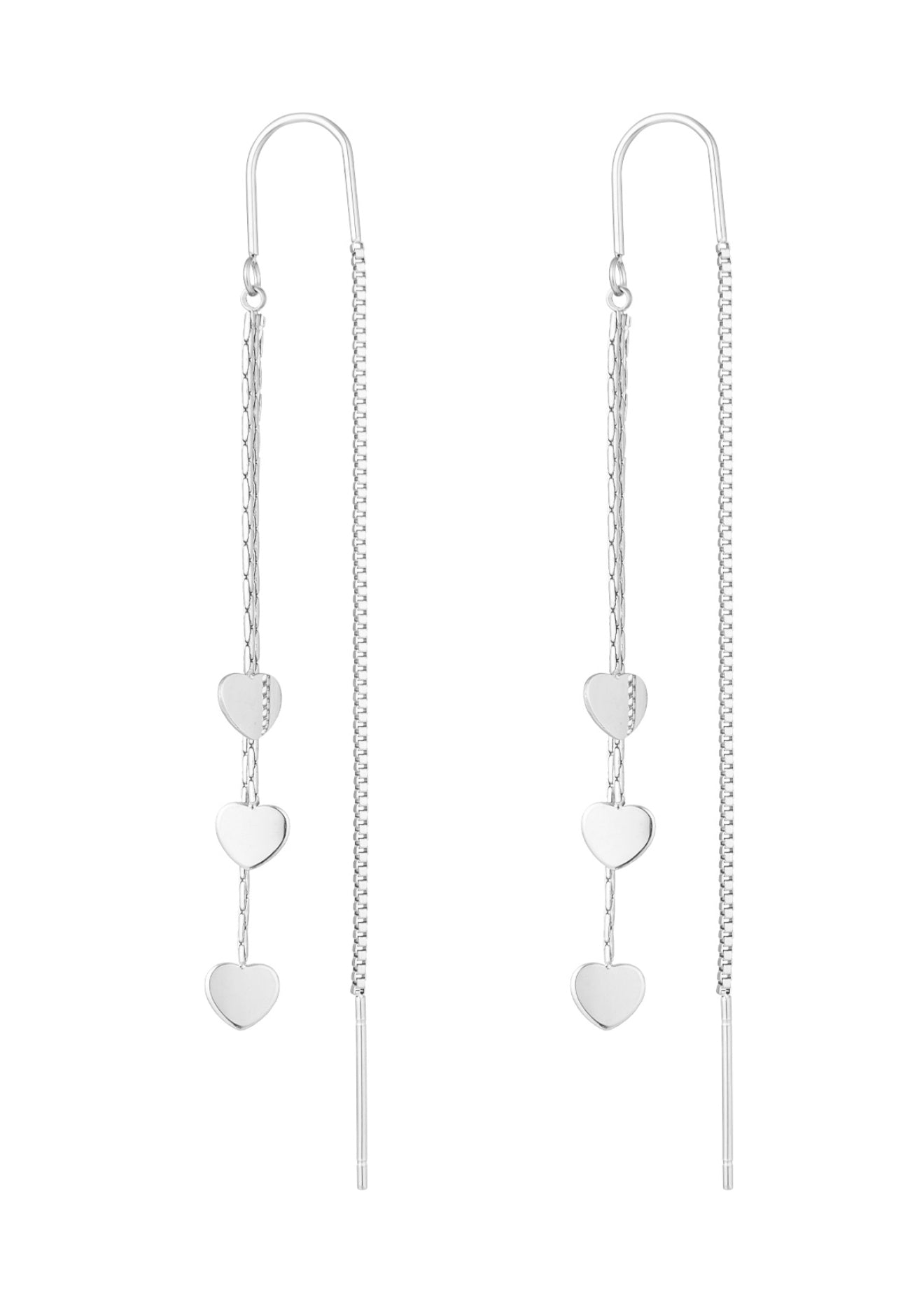Oorbellen hartjes silver