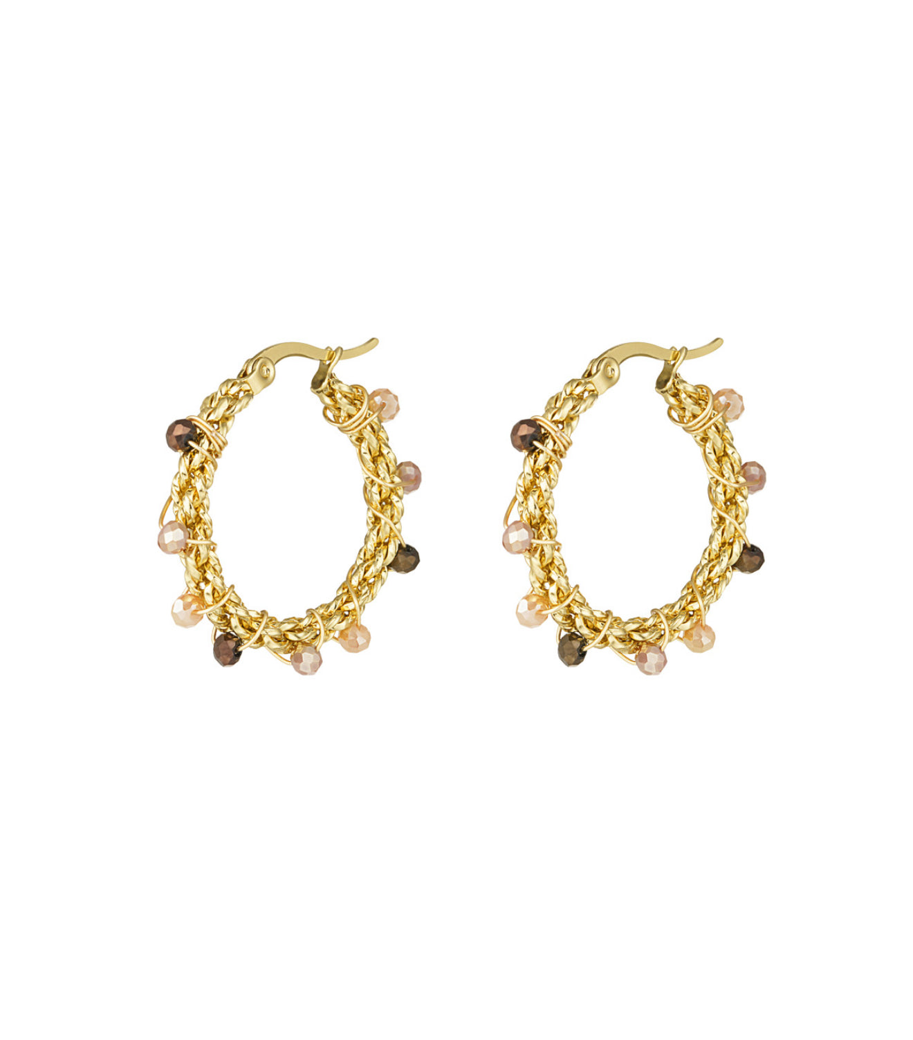 Oorbellen bright bead beige