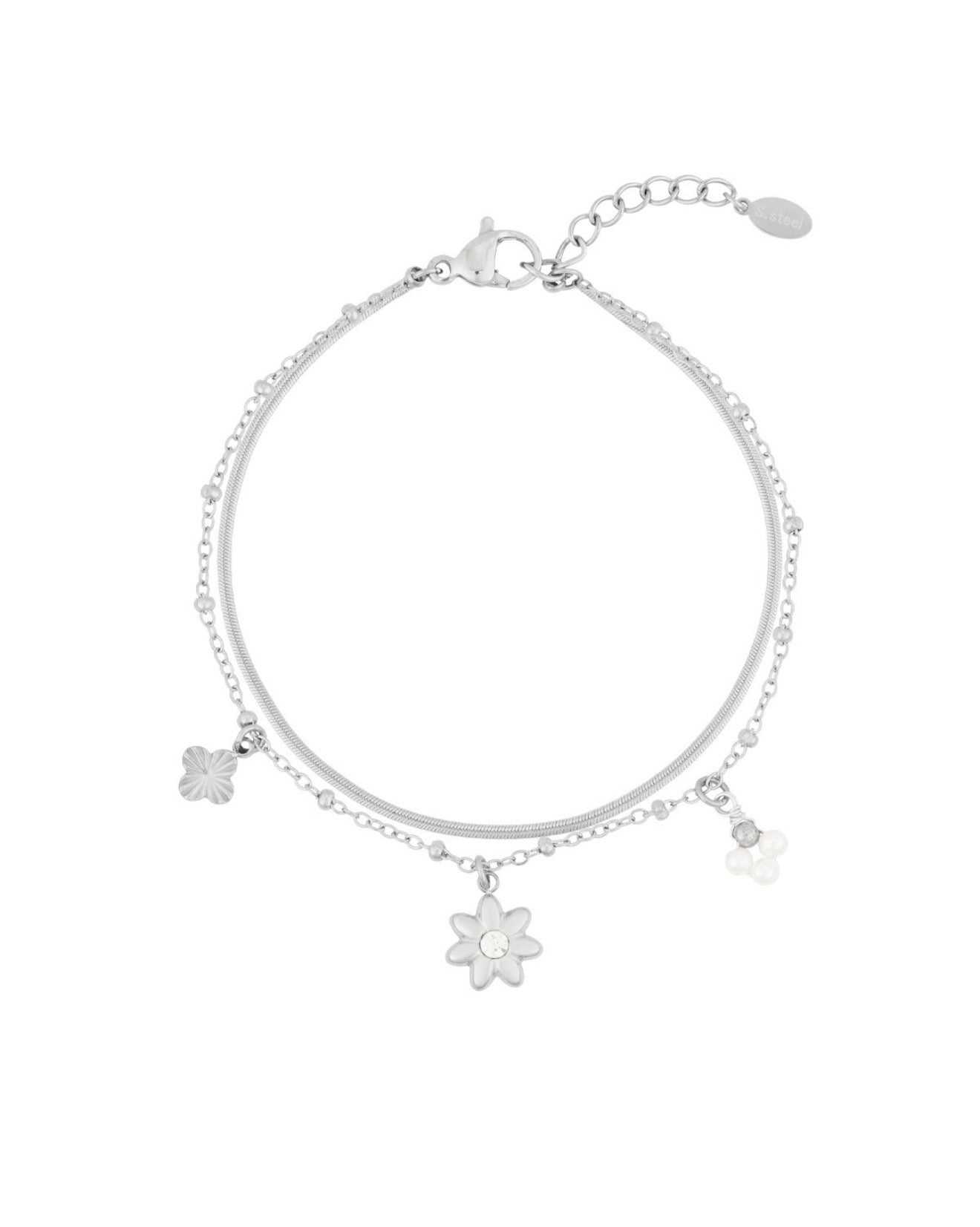 Armband flower silver