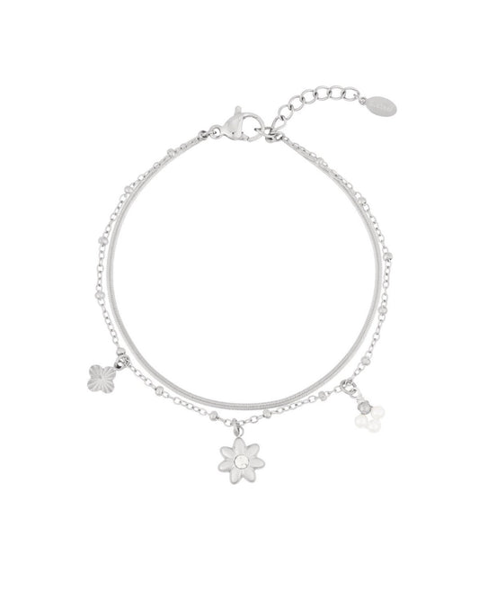 Armband flower silver