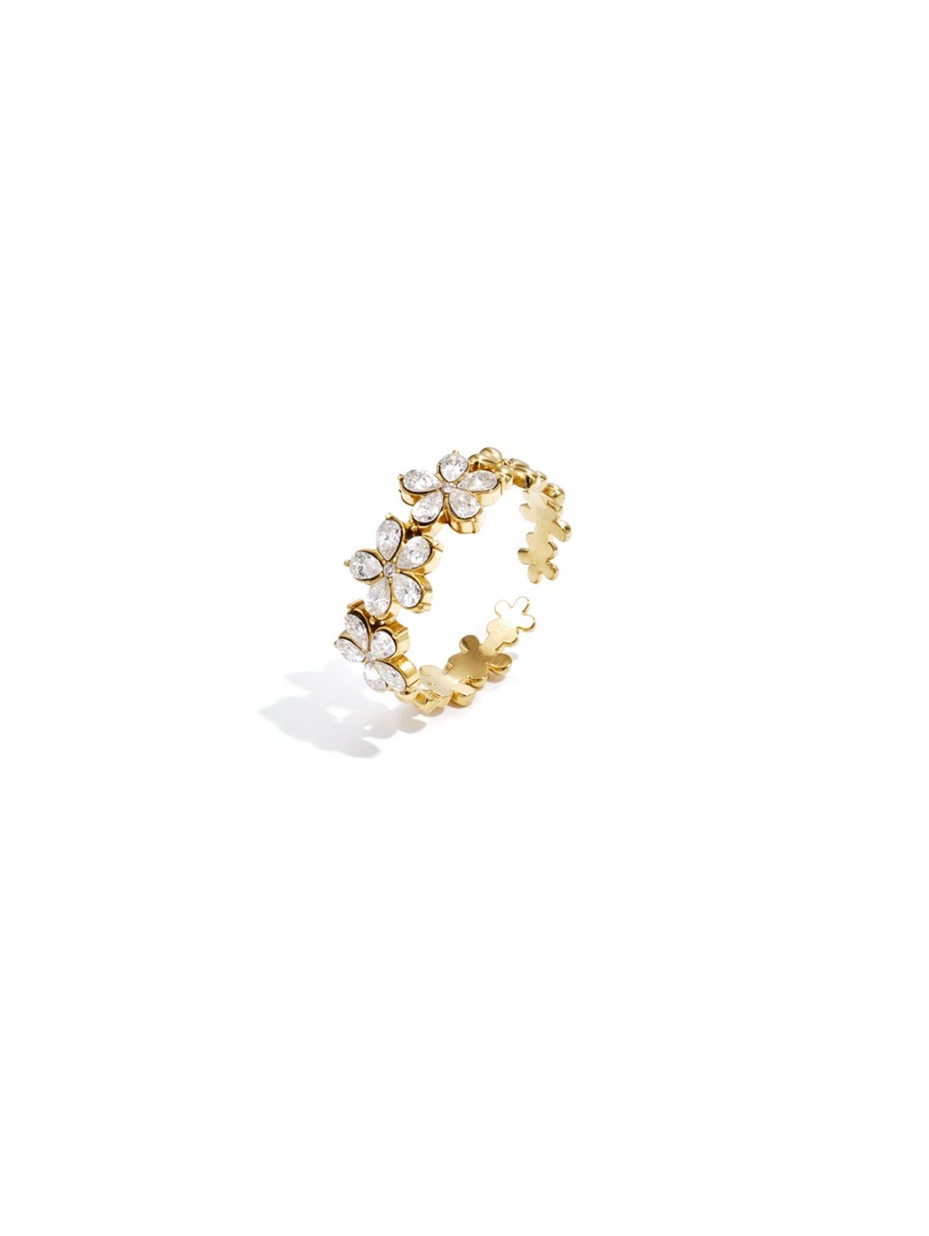 Ring flower shine gold