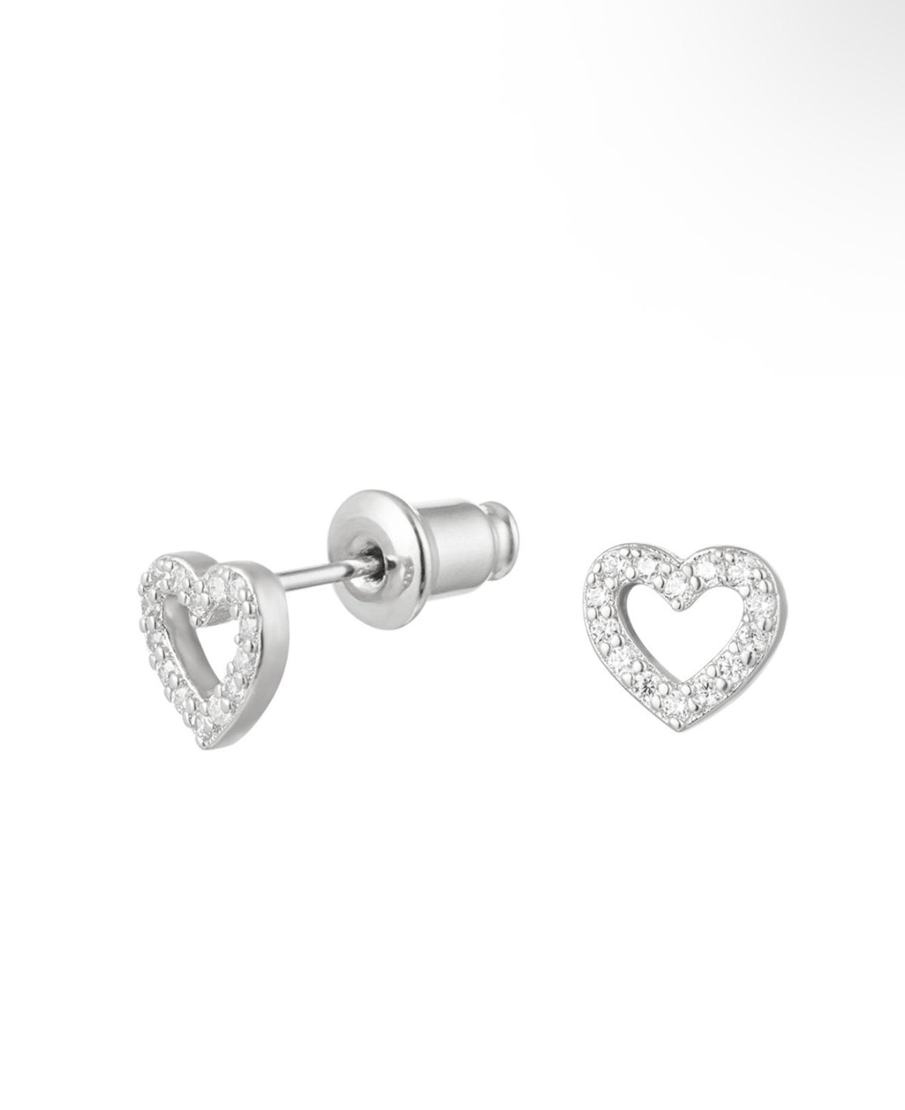 Oorbel heart silver