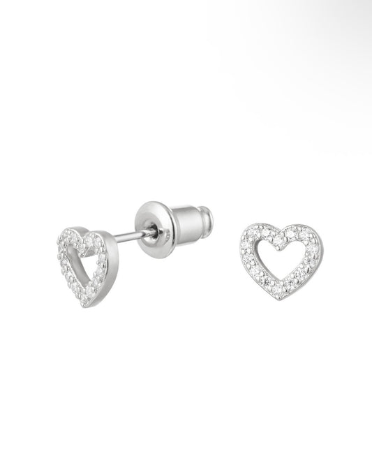 Oorbel heart silver