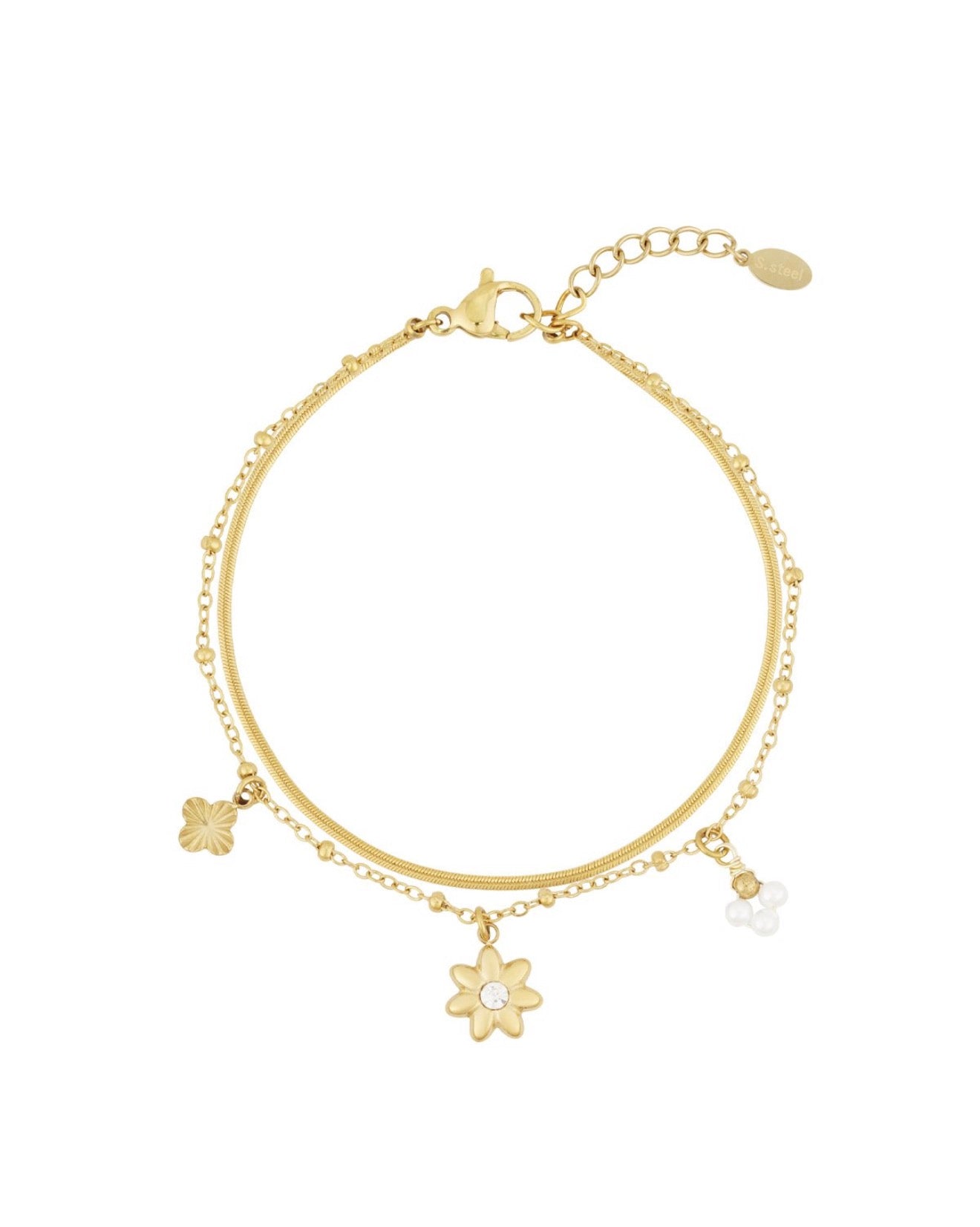 Armband flower gold