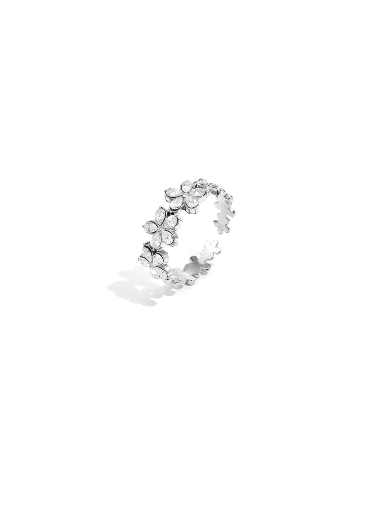 Ring shine flower silver