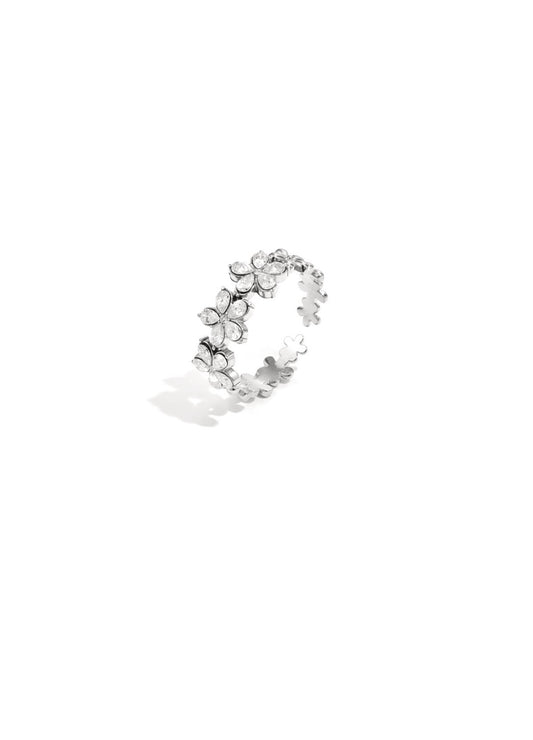Ring shine flower silver